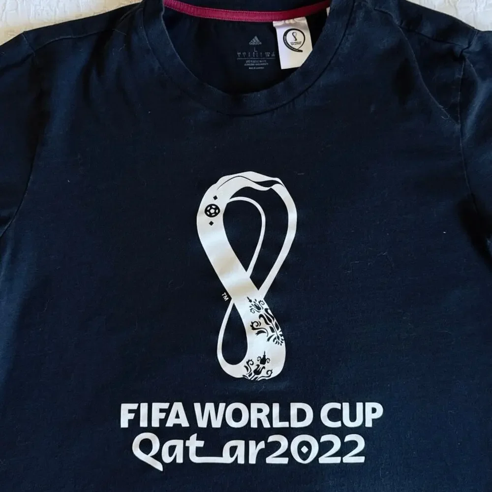 Adidas Fifa World Cup Qatar 2022 Graphic Tee Black- Size Large